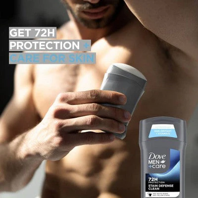 Dove Men+Care 72hr Antiperspirant & Deodorant Stick Stain Defense Clean 2.7oz/2ct - New - Image 5