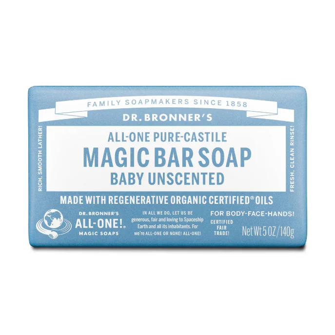 Dr. Bronner's Pure Castile Soap Bar Baby Unscented Mild 5 oz