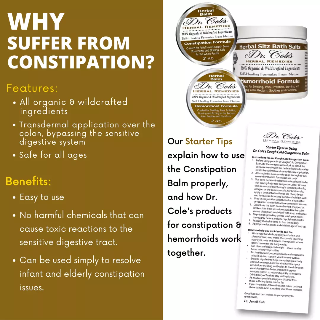 Dr. Cole's Hemorrhoid Balm, Salts, and Constipation Balm Bundle - Image 11