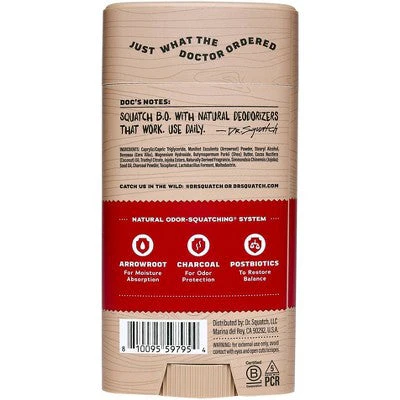 DR. SQUATCH Men's Natural Deodorant Sandalwood Summit 2.65oz - New - Image 2
