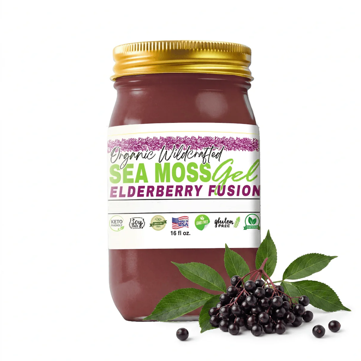 Sea Moss Gel - Elderberry Flavor 16oz - Image 5