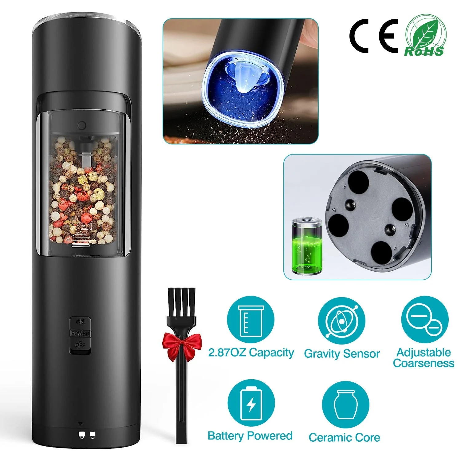 Electric Salt & Pepper Grinder – Gravity Sensor with LED - Image 11