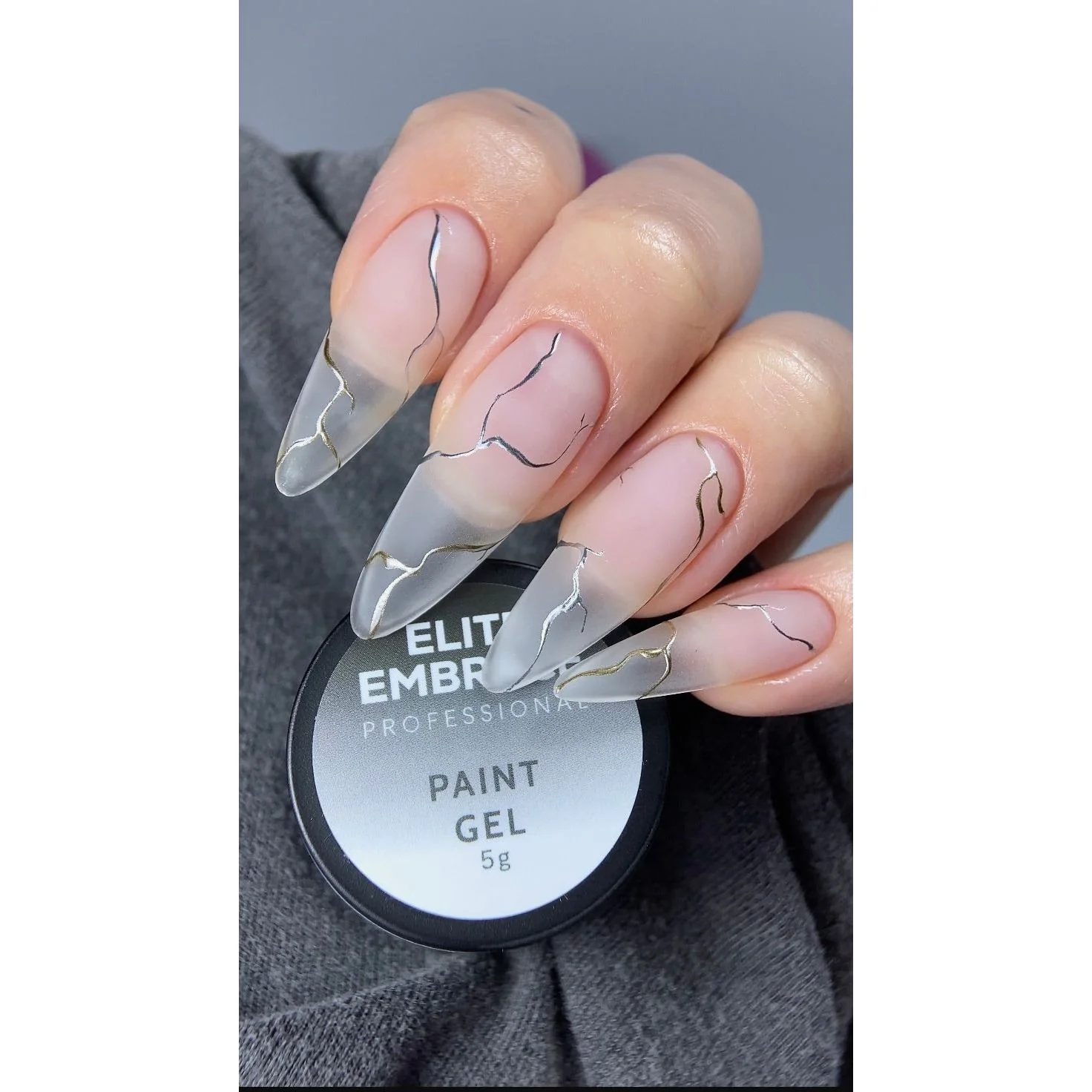 ELITE EMBRACE Professional Metallic Paint Gel Silver 5g EMGS05 - Image 3