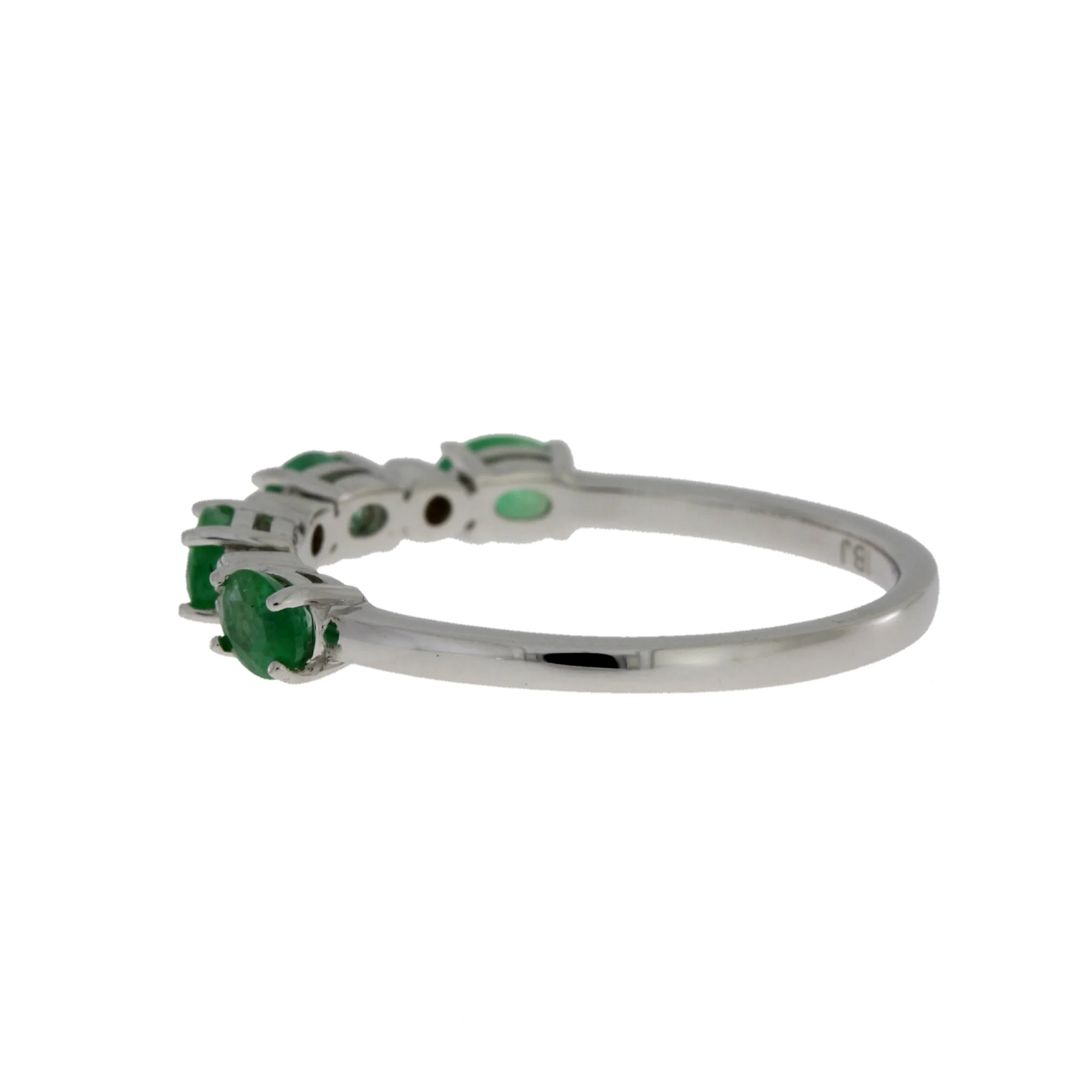 Emerald Diamond Fashion band rings 14KT White Gold - Image 5