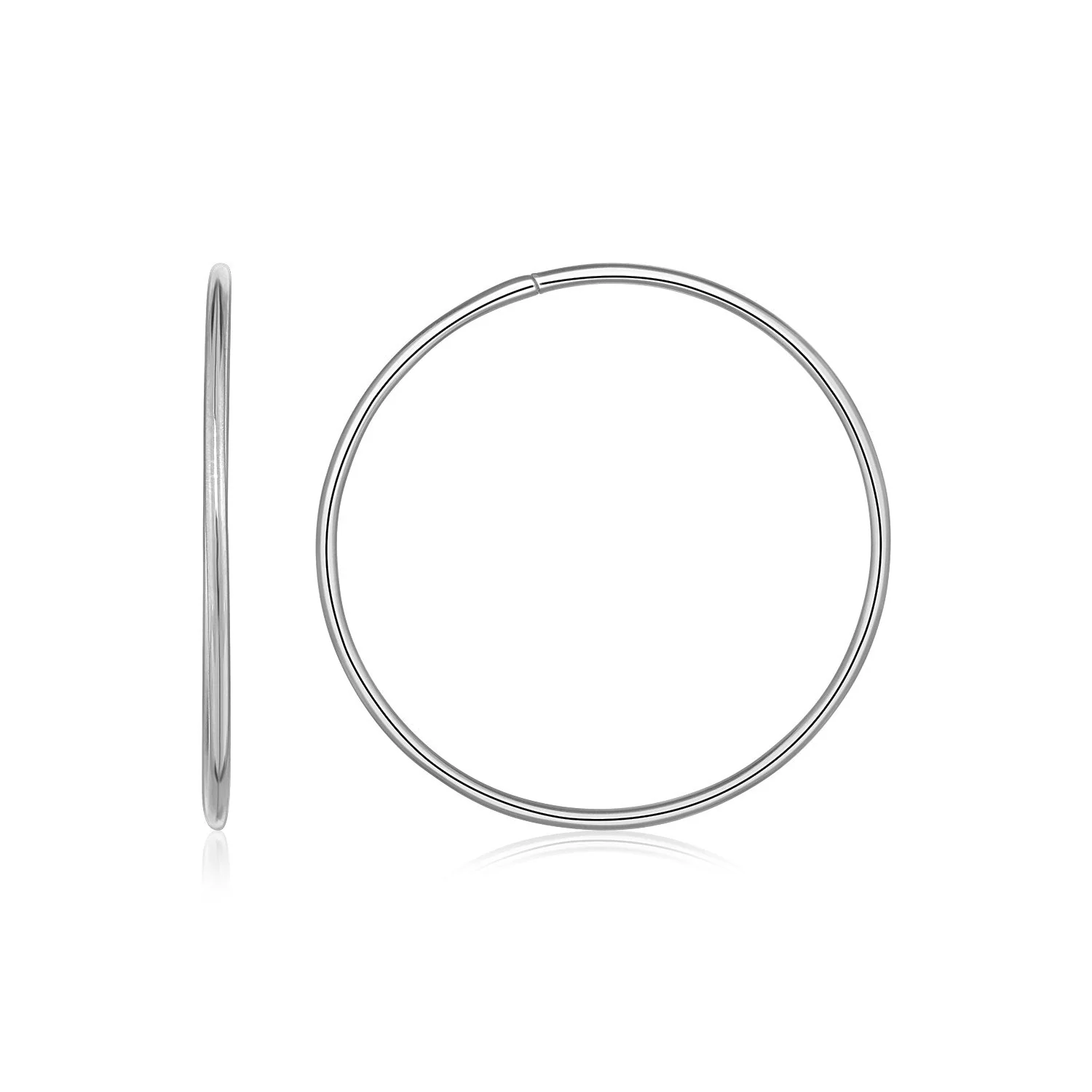 Endless Hoop Style Earrings in 14k White Gold - Image 2