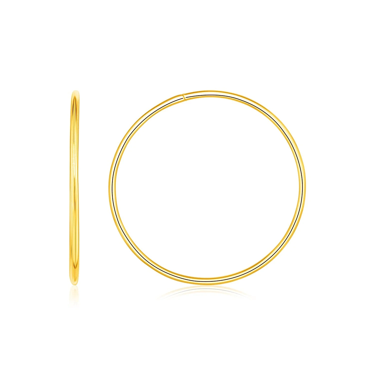 Endless Hoop Style Earrings in 14K Yellow Gold - Image 2