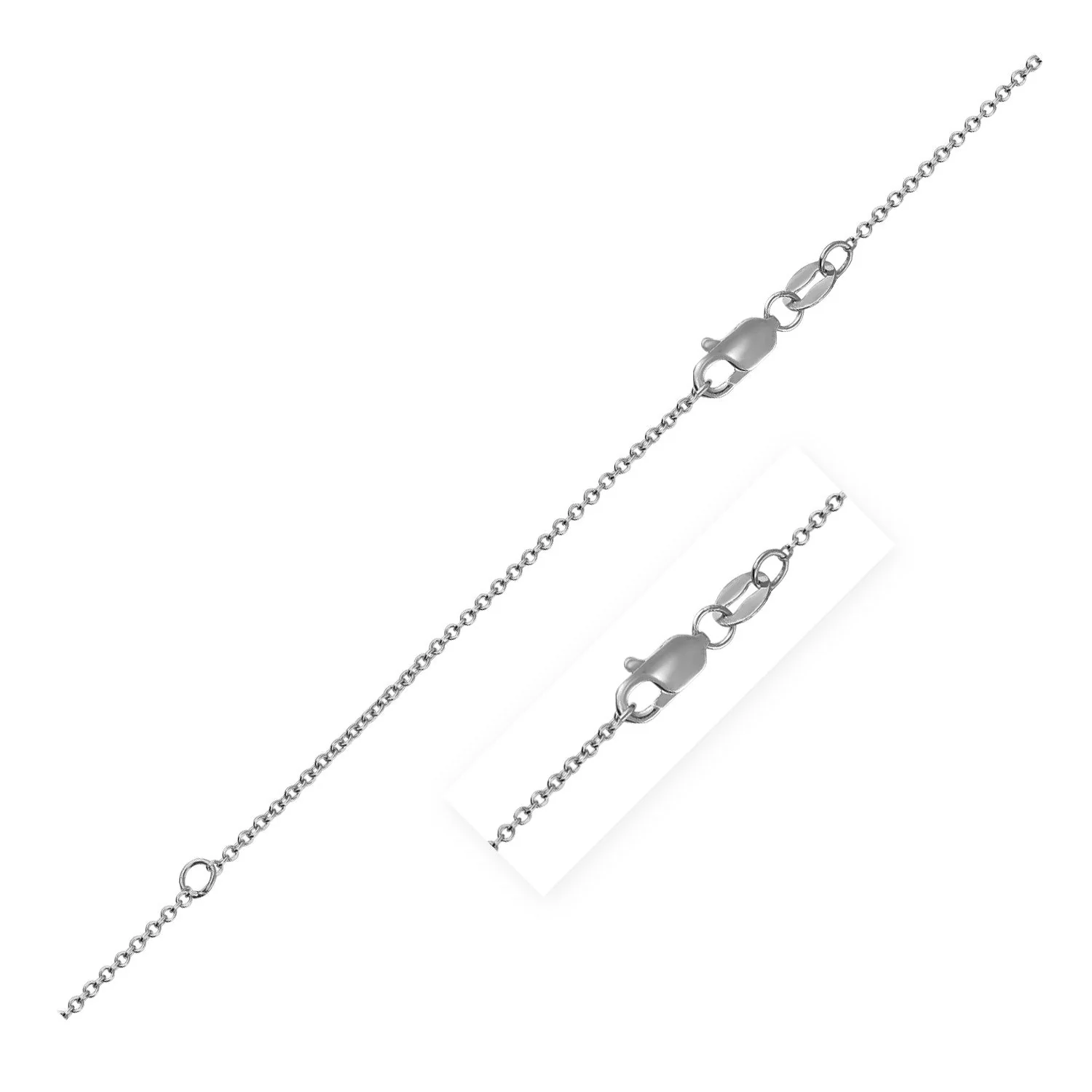 Extendable Cable Chain in 14k White Gold (1.0mm) - Image 4