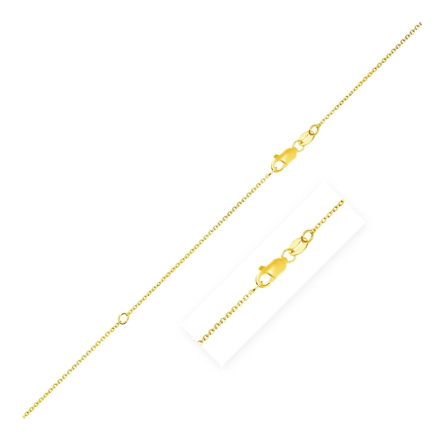 Extendable Cable Chain in 14k Yellow Gold (0.8mm) - Image 4