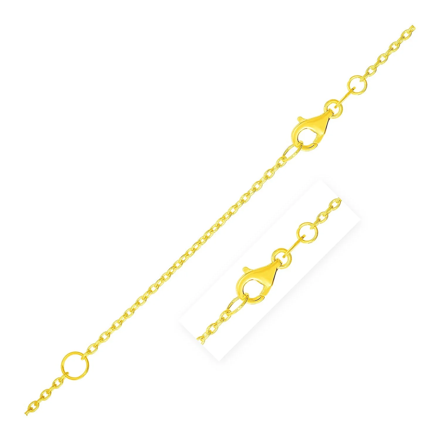 Extendable Cable Chain in 14k Yellow Gold (1.2mm) - Image 4