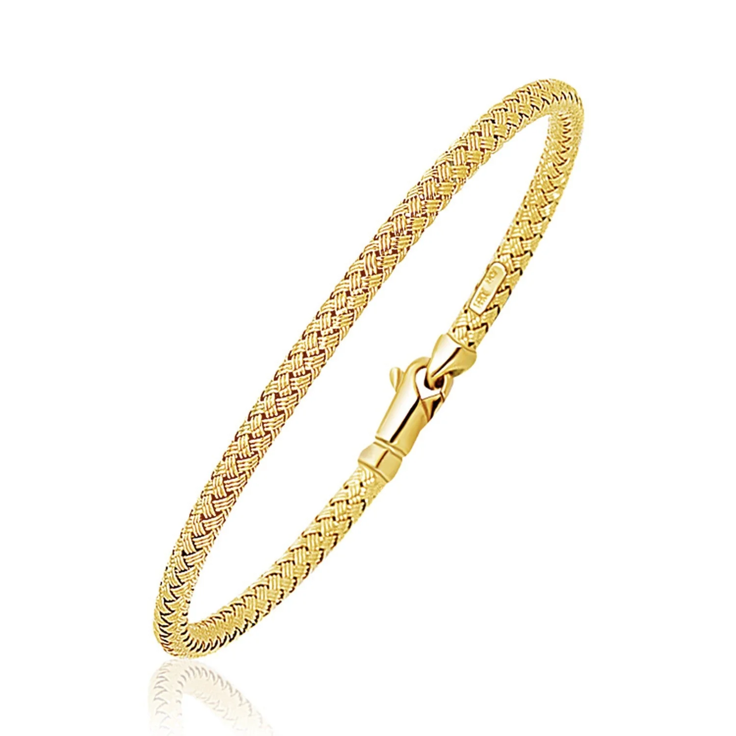 Fancy Weave Bangle in 14k Yellow Gold (3.0mm) - Image 4