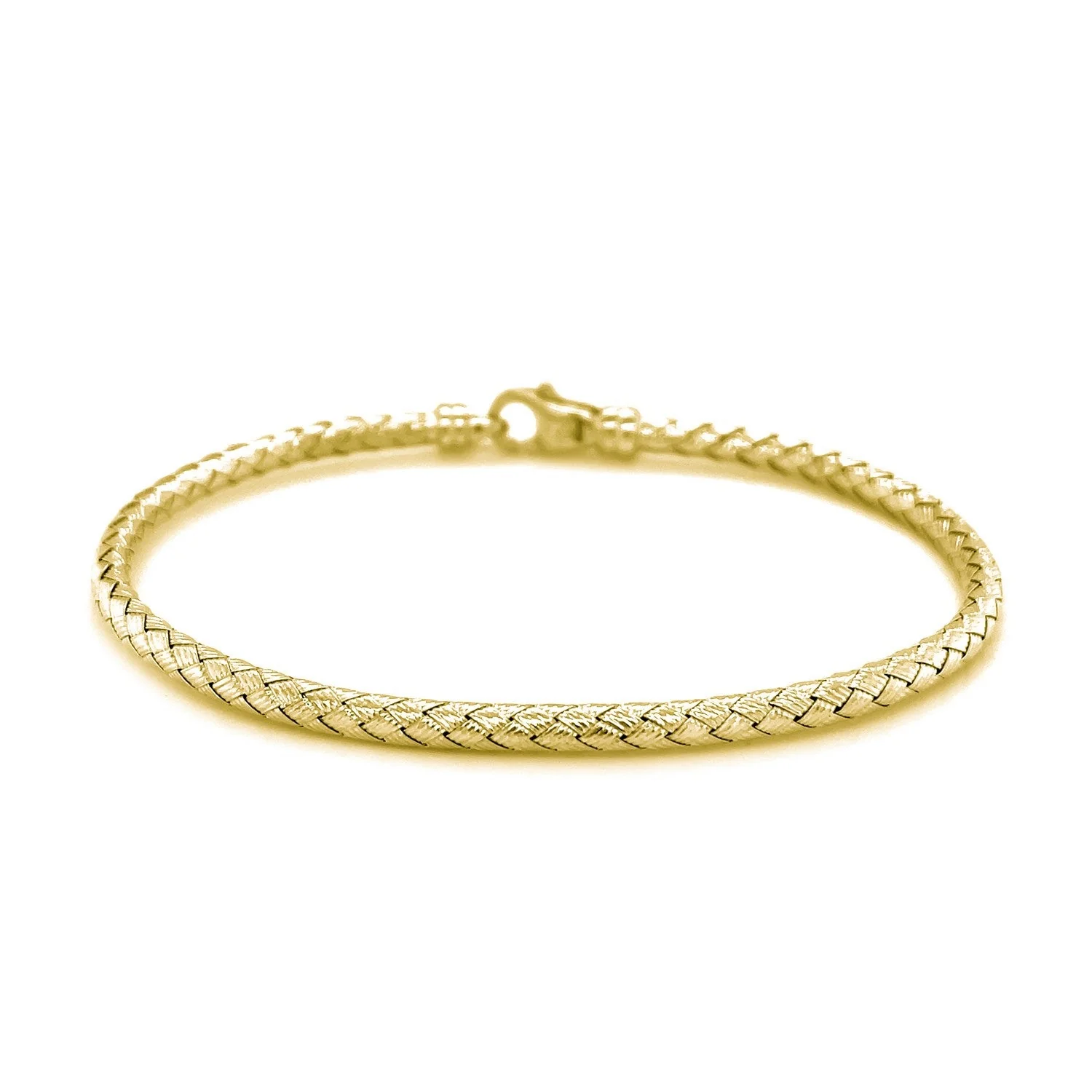 Fancy Weave Bangle in 14k Yellow Gold (3.0mm) - Image 5