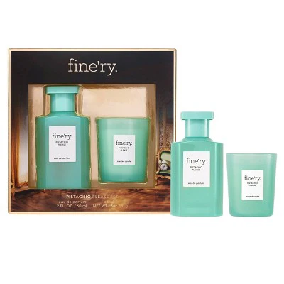 fine'ry. Full Size EDP + Mini Candle Gift Set Pistachio Please 2pc - Imperfect Box - Image 3
