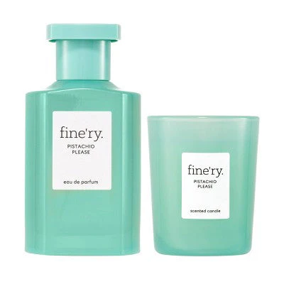 fine'ry. Full Size EDP + Mini Candle Gift Set Pistachio Please 2pc - Imperfect Box - Image 5