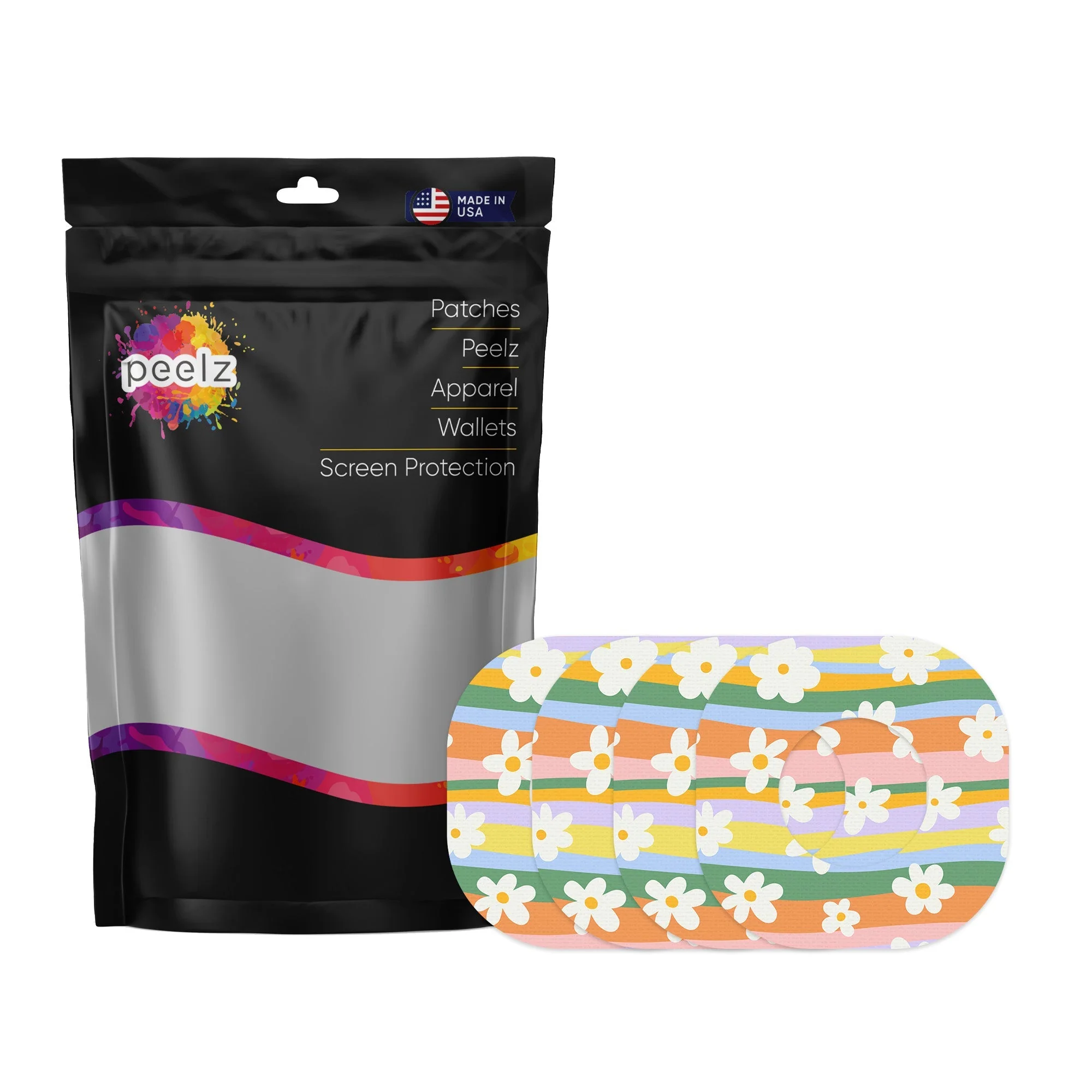 Floral Swirls Dexcom G7 and Stelo Patch Tape - Pump Peelz - Image 2