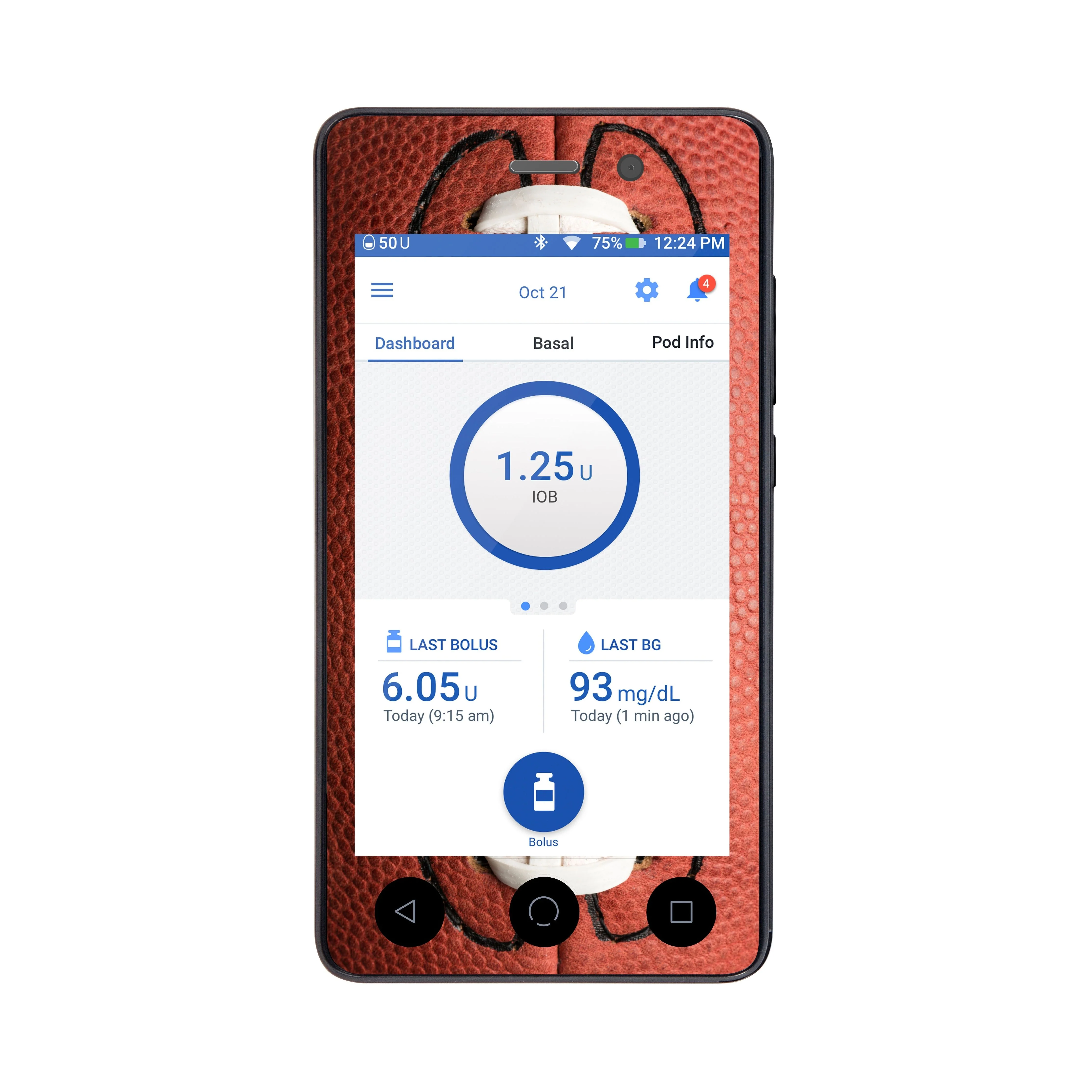 Football Sticker for Omnipod DASH® PDM – Pump Peelz - Image 3