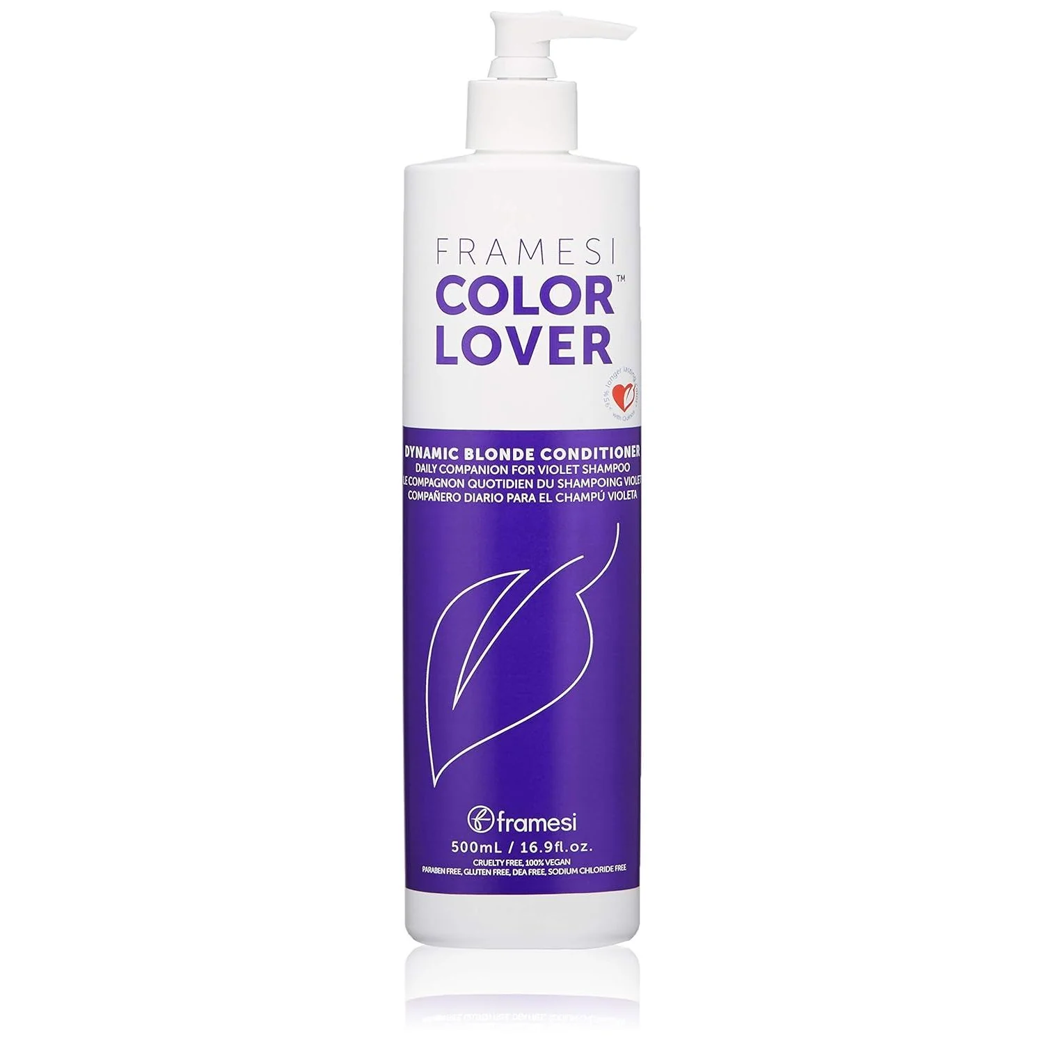Framesi Color Lover Dynamic Blonde Conditioner, Purple Conditioner, Sulfate Free Conditioner, Color Treated Hair 16.9 Oz