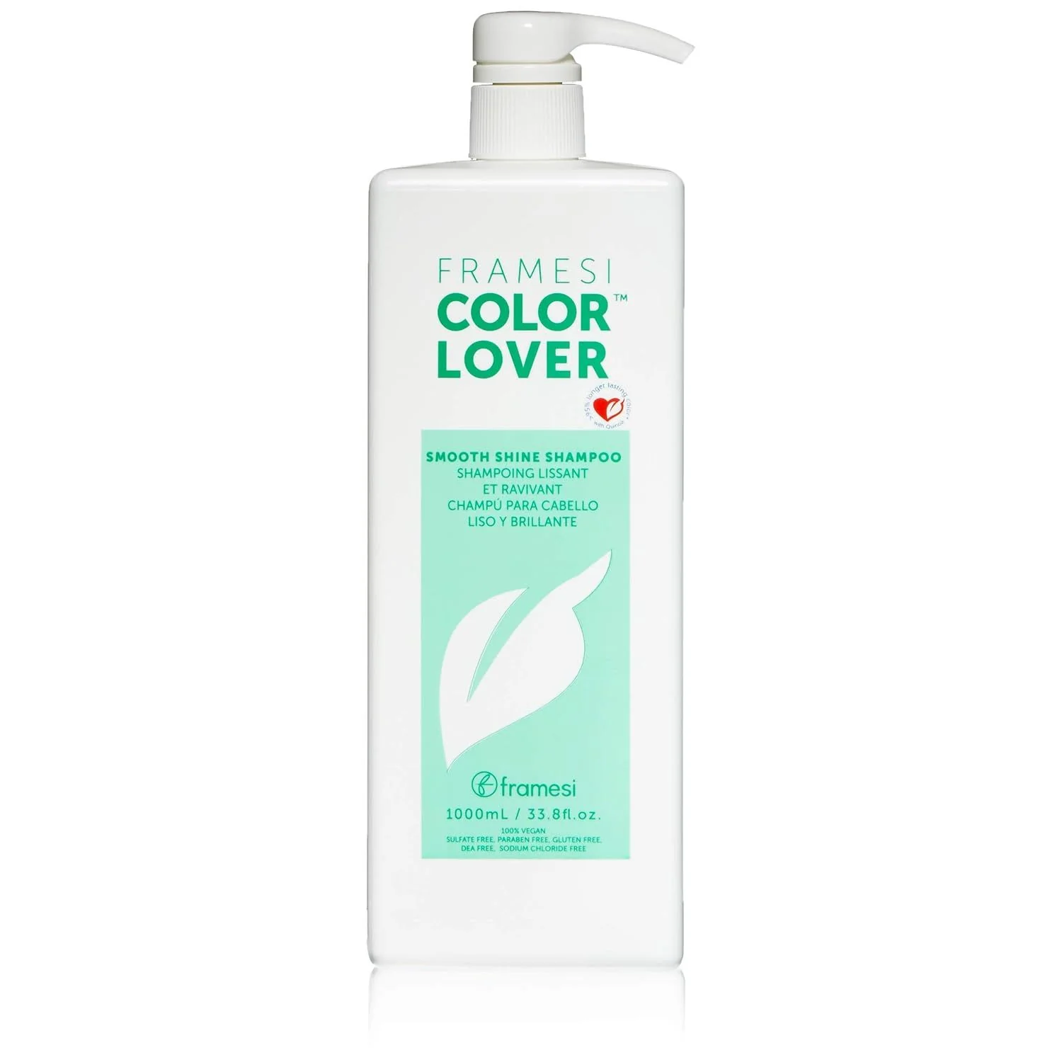 Framesi Color Lover Smooth Shine Shampoo, Sulfate Free Shampoo with Quinoa and Aloe Vera, Color Treated Hair  33.8 Oz
