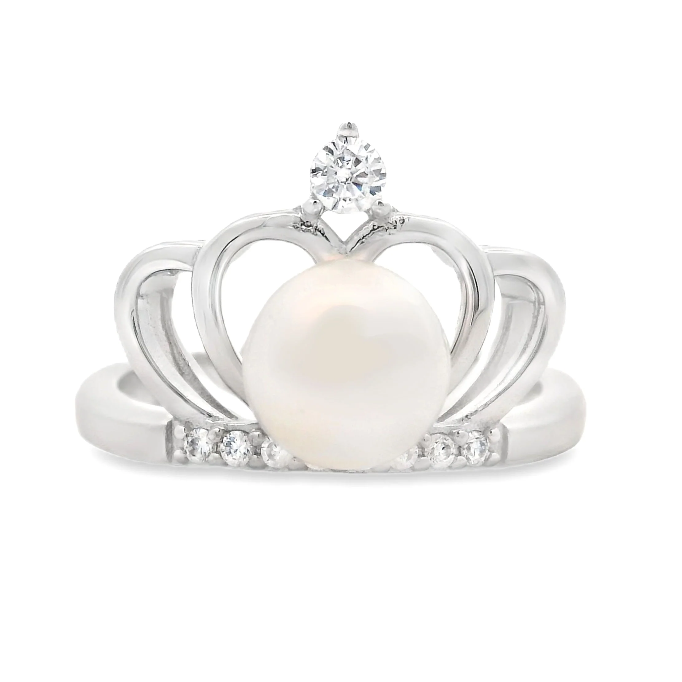 FW Pearl Cubic Zirconium Ring Sterling Silver - Image 4