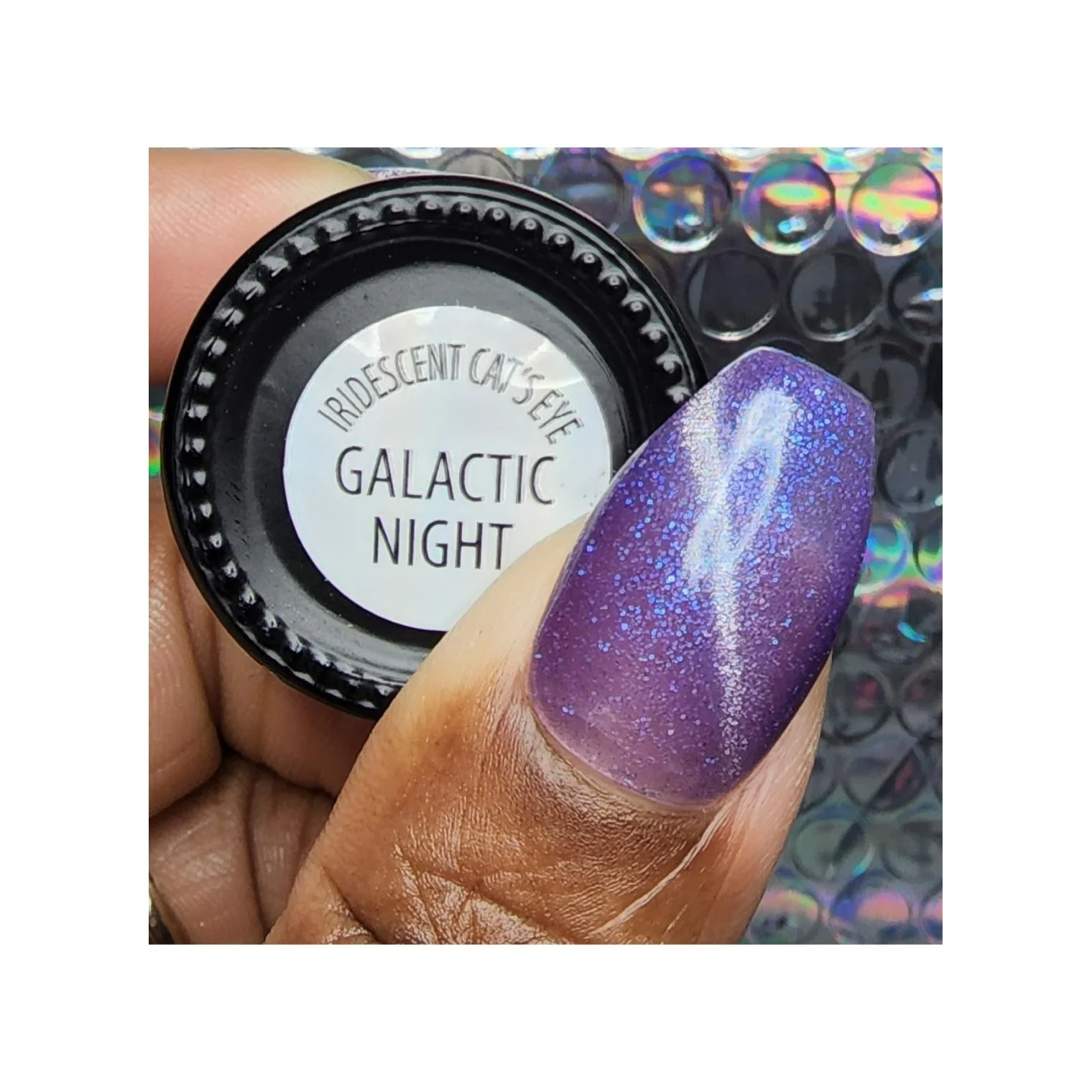 Galactic Night - Cats Eye Iridescent Gel Polish - Image 10