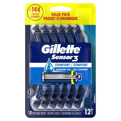 Gillette Sensor3 Comfort Men's Disposable Razors 12ct - New - Image 2