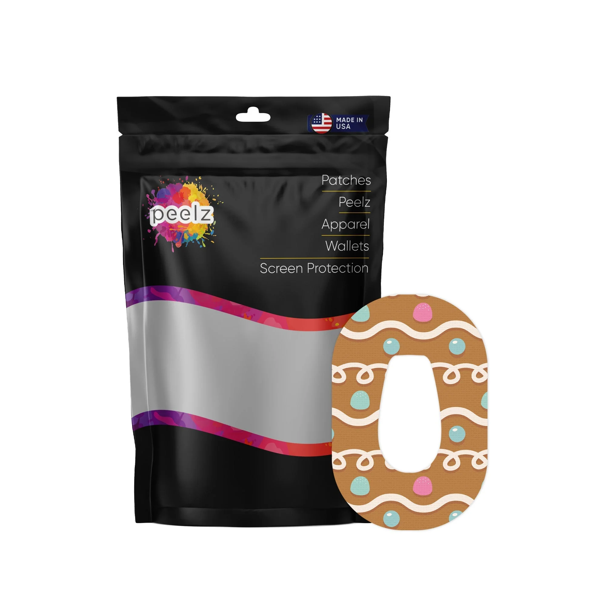 Gingerbread Dexcom G6 Patch Tape - Pump Peelz - Image 3