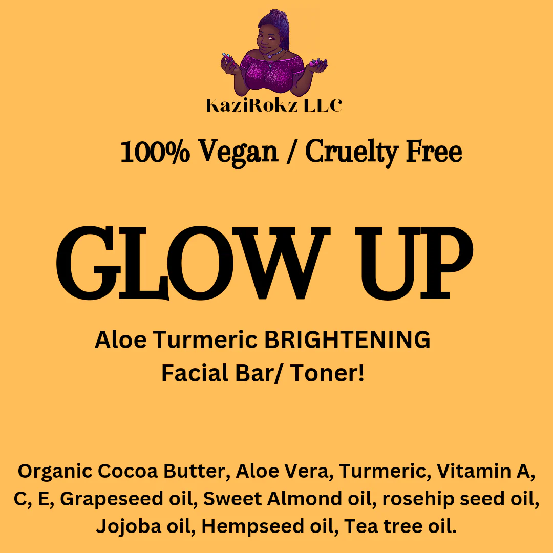 GLOW UP! Aloe Turmeric BRIGHTENING Facial Bar/ Toner 100% Vegan/ Cruelty Free 🌱 🐷! - Image 2