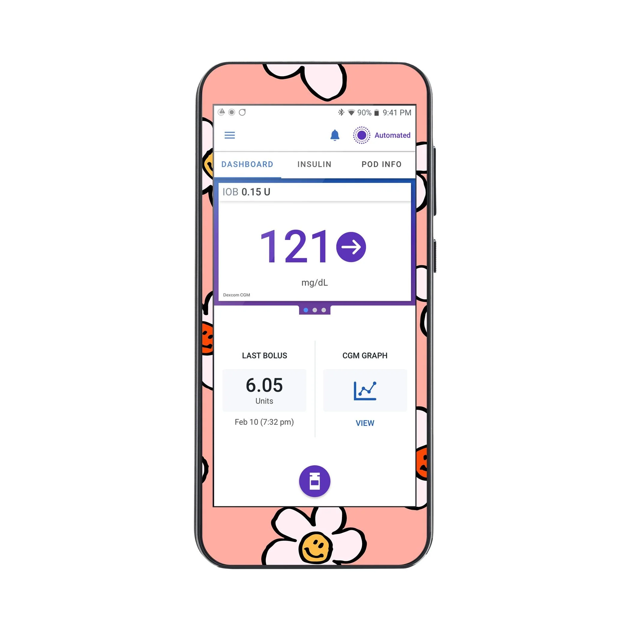 Happy Flowers Sticker for Omnipod® 5 Controller – Pump Peelz