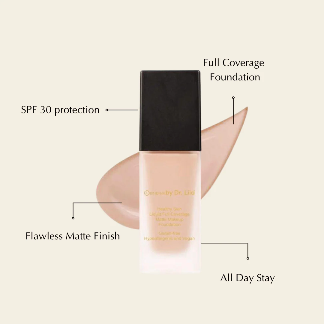 Healthy Skin Full Coverage Matte Foundation with SPF 30 – Vegan, Gluten-Free & Hydrating - Image 6