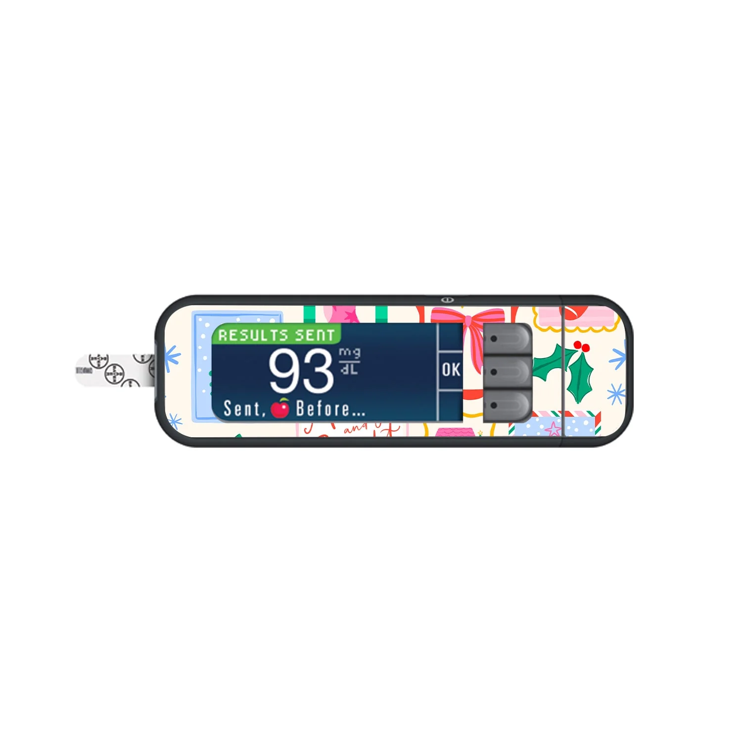 Holiday Greetings Bayer Contour Next Glucometer Sticker - Pump Peelz