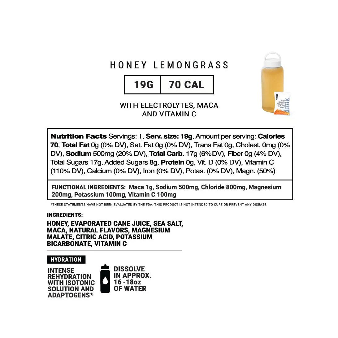 Honey Lemongrass Isotonic Enhanced Hydration w/Adaptogens - Image 3