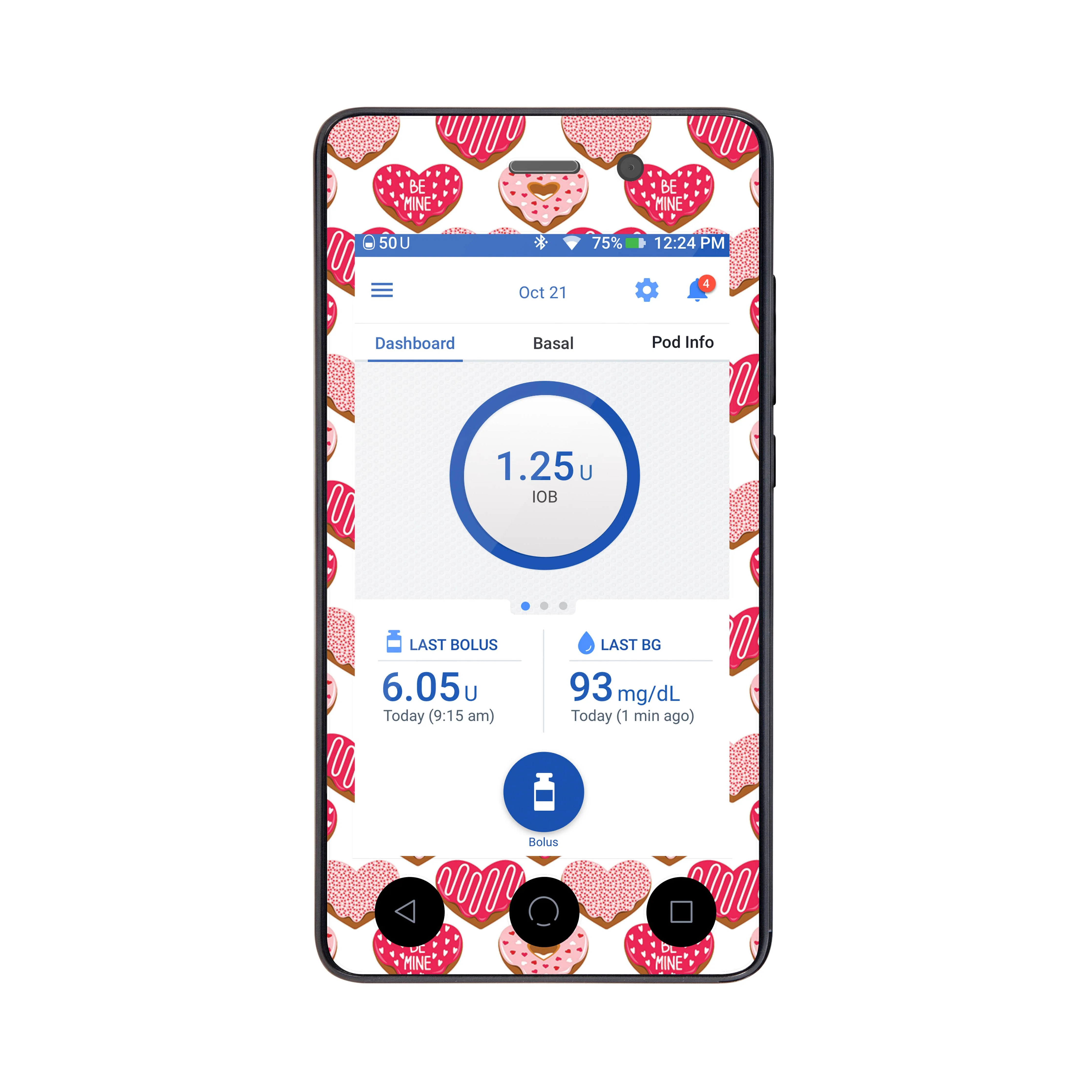 I Heart Donuts Sticker for Omnipod DASH® PDM – Pump Peelz