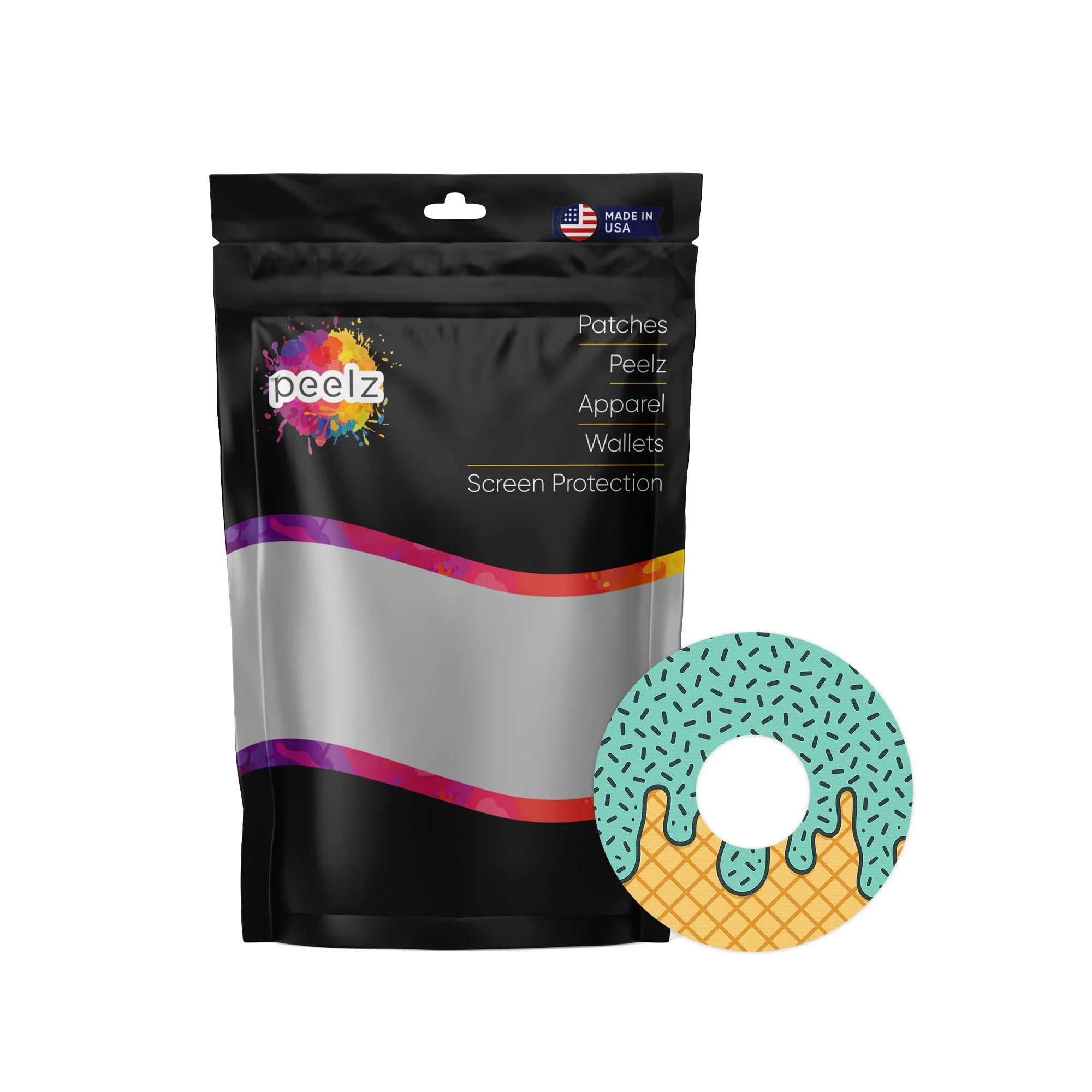 Ice Cream Social FreeStyle Libre 3 Plus & Lingo Patch Tape - Pump Peelz - Image 2