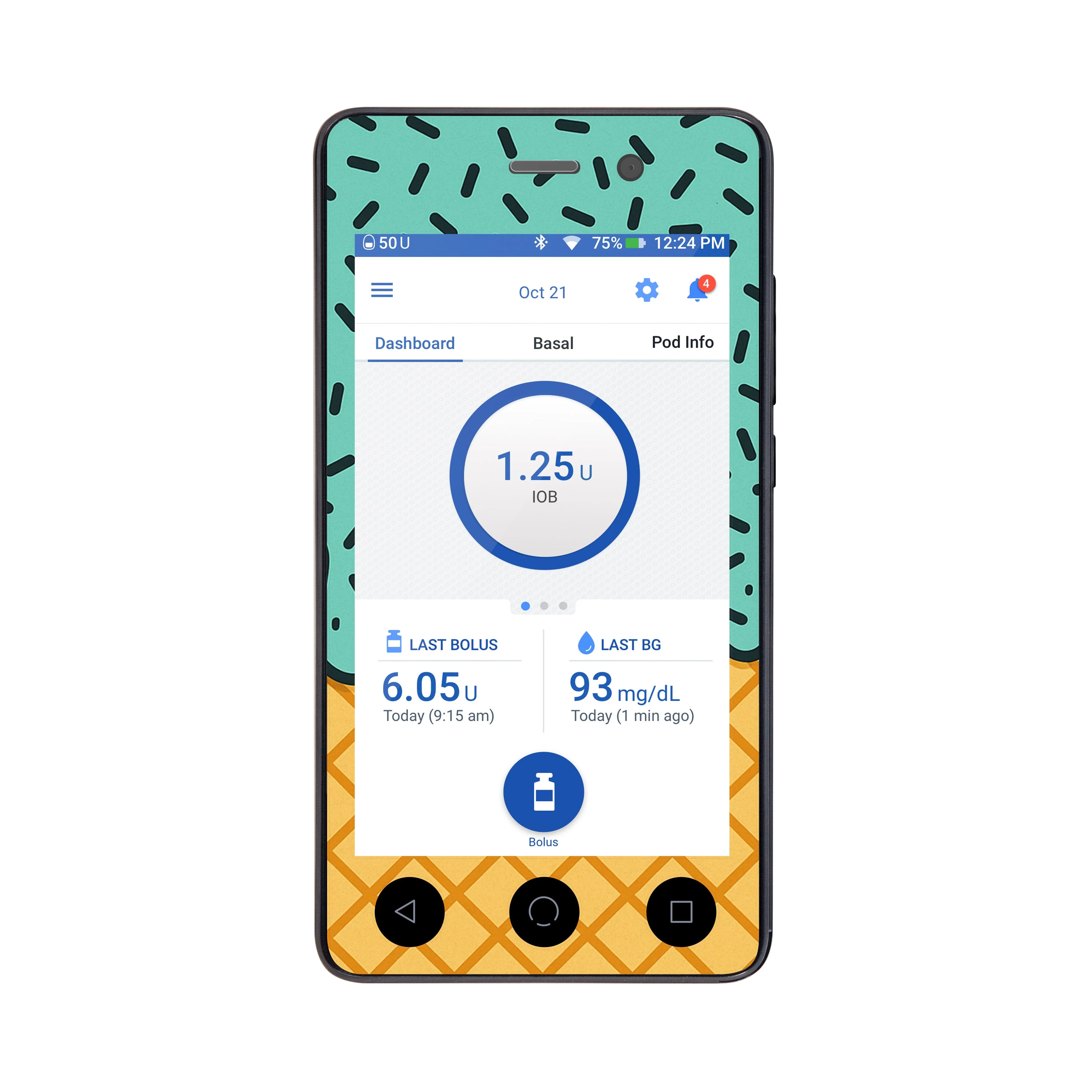 Ice Cream Social Sticker for Omnipod DASH® PDM – Pump Peelz