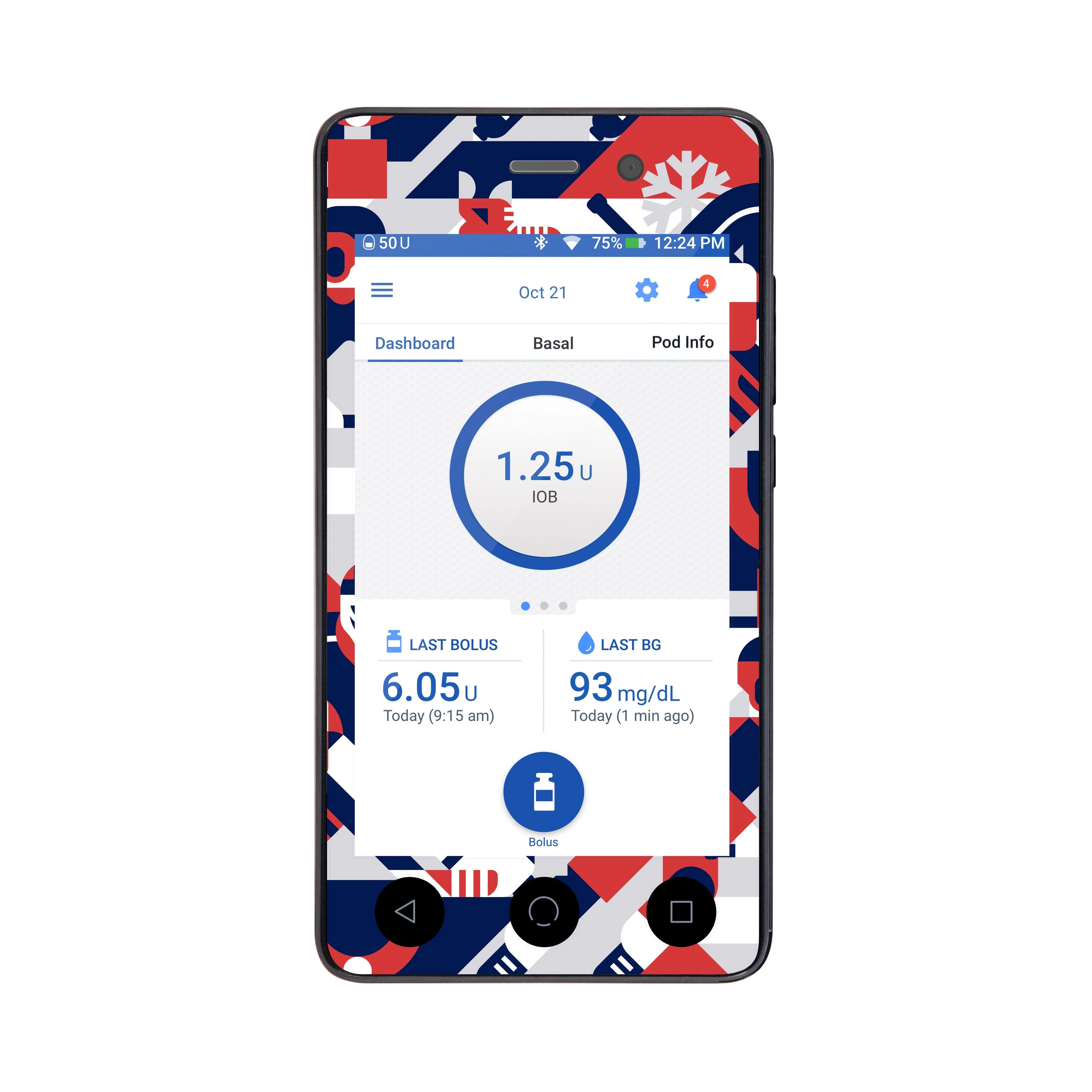Ice Hockey Sticker for Omnipod DASH® PDM – Pump Peelz