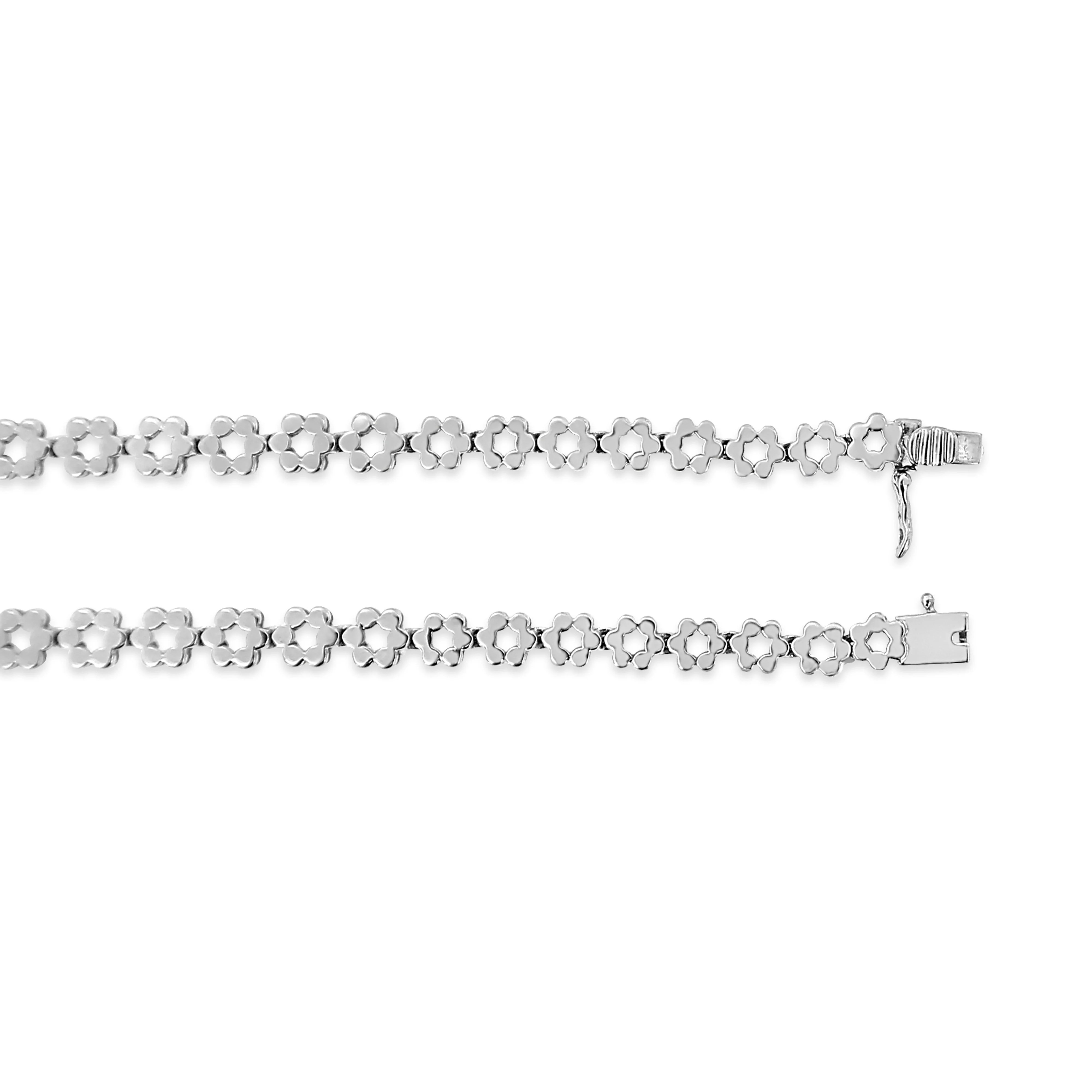 IGI Certified 14K White Gold 8.0 Cttw Pave Set Round-Cut Diamond Cluster Graduating Riviera Statement Necklace (H-I Color, I1 Clarity) - Image 4