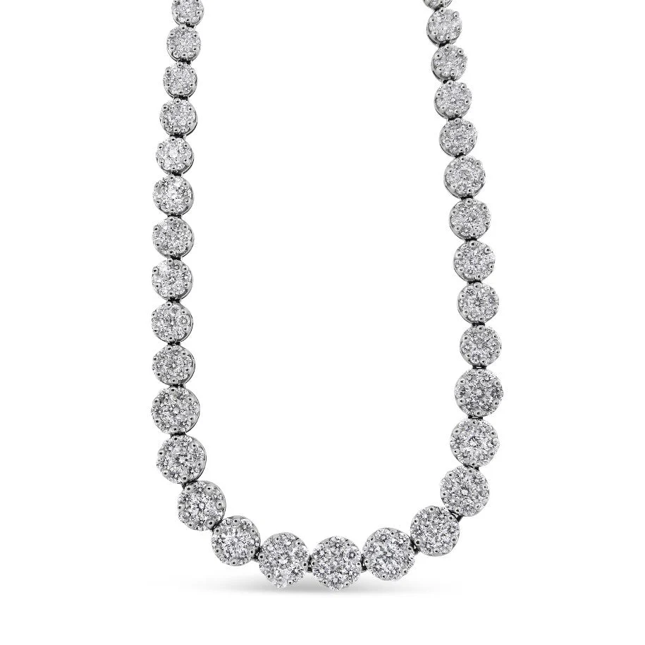 IGI Certified 14K Yellow Gold 14 3/4 cttw Pave Set Round-Cut Diamond Riviera Necklace (F-G Color, S2-I1 Clarity) - Image 10