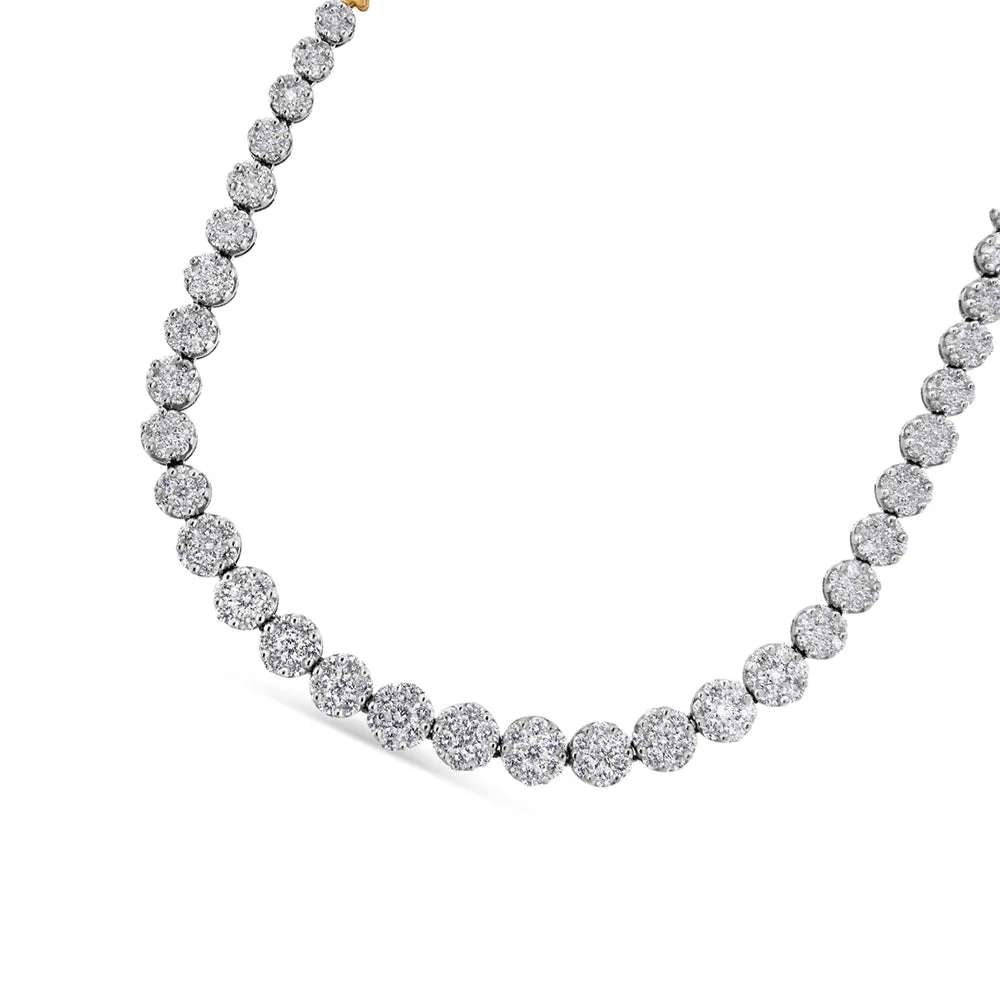 IGI Certified 14K Yellow Gold 14 3/4 cttw Pave Set Round-Cut Diamond Riviera Necklace (F-G Color, S2-I1 Clarity) - Image 5