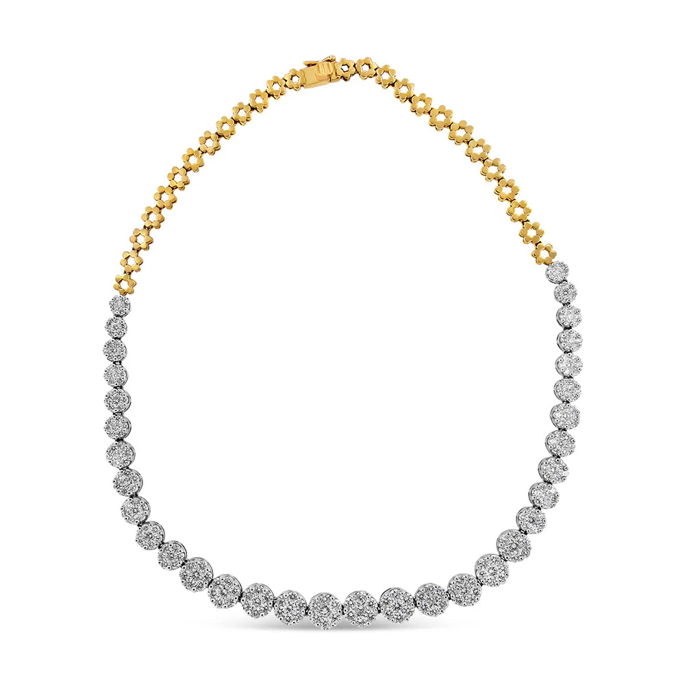 IGI Certified 14K Yellow Gold 14 3/4 cttw Pave Set Round-Cut Diamond Riviera Necklace (F-G Color, S2-I1 Clarity) - Image 7