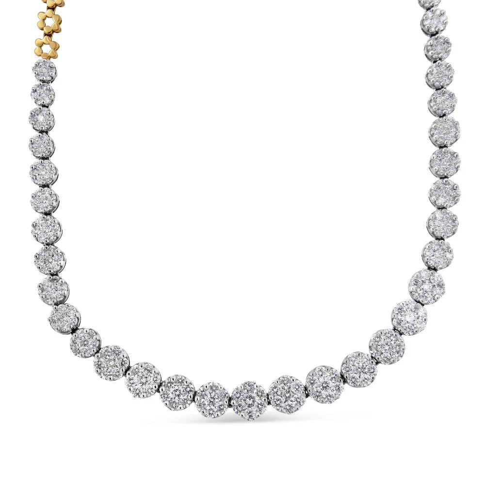 IGI Certified 14K Yellow Gold 14 3/4 cttw Pave Set Round-Cut Diamond Riviera Necklace (F-G Color, S2-I1 Clarity) - Image 9