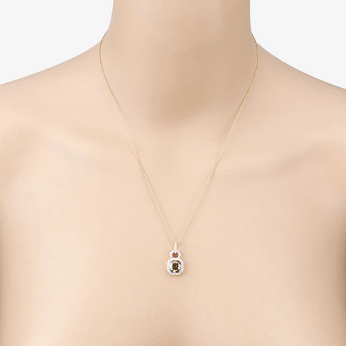 IGI Certified 2.50 Carat Genuine Brown Diamond Center and 0.31cttw White Diamond 18K Yellow Gold Pendant (2.81cttw) - Image 9