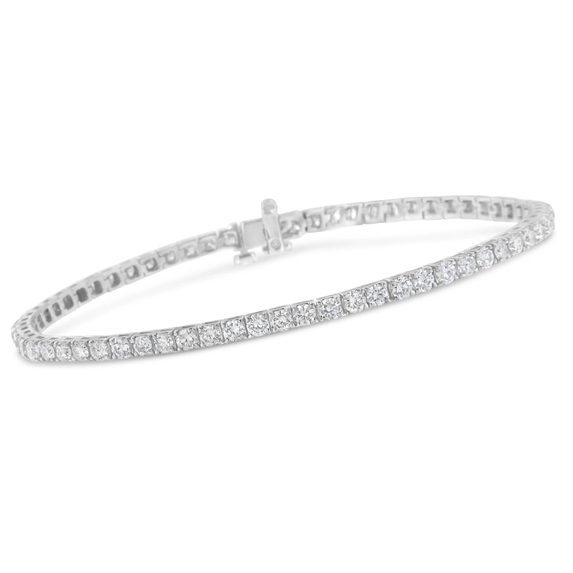 IGI Certified 5.0 Cttw Cut Diamond 14K White Gold Classic 7â€ Tennis Bracelet (H-I Color, I1-I2 Clarity) - Image 3
