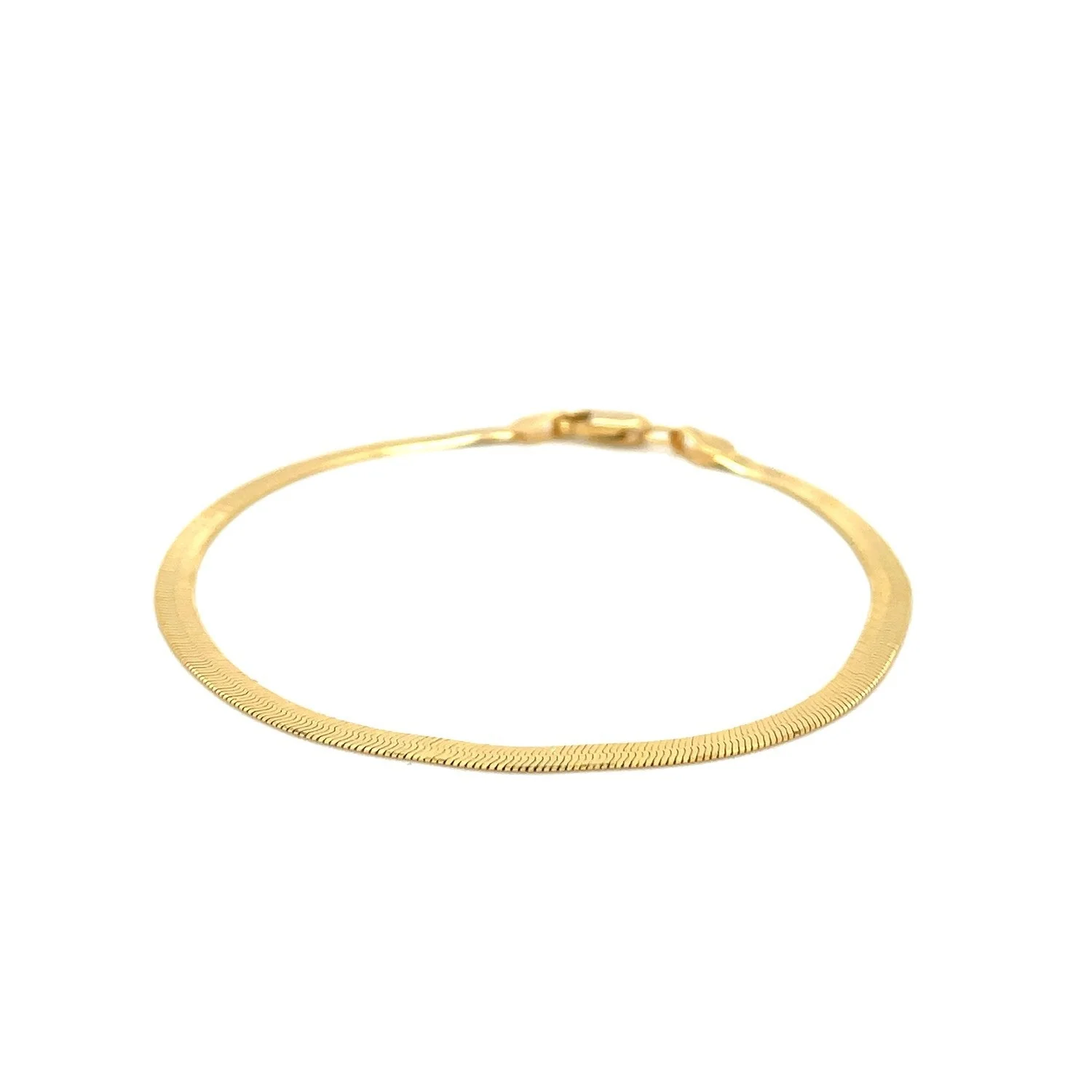 Imperial Herringbone Bracelet in 10k Yellow Gold  (2.80 mm) - Image 5