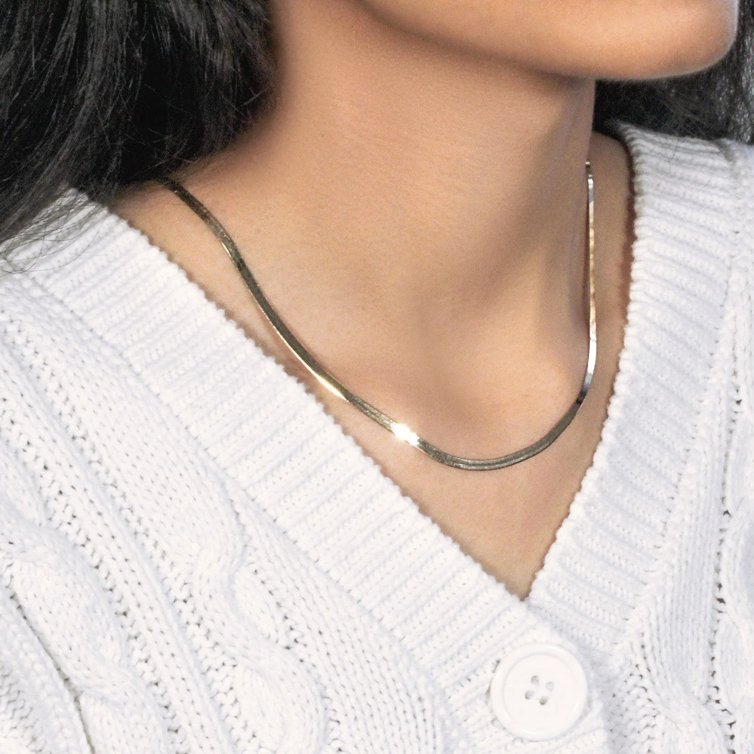 Imperial Herringbone Chain in 10k Yellow Gold (2.80 mm) - Image 8