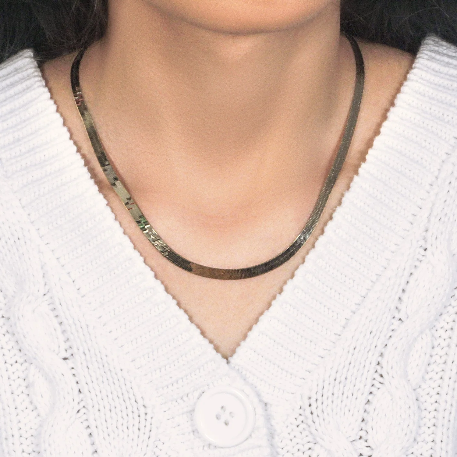 Imperial Herringbone Chain in 10k Yellow Gold (5.00 mm) - Image 4