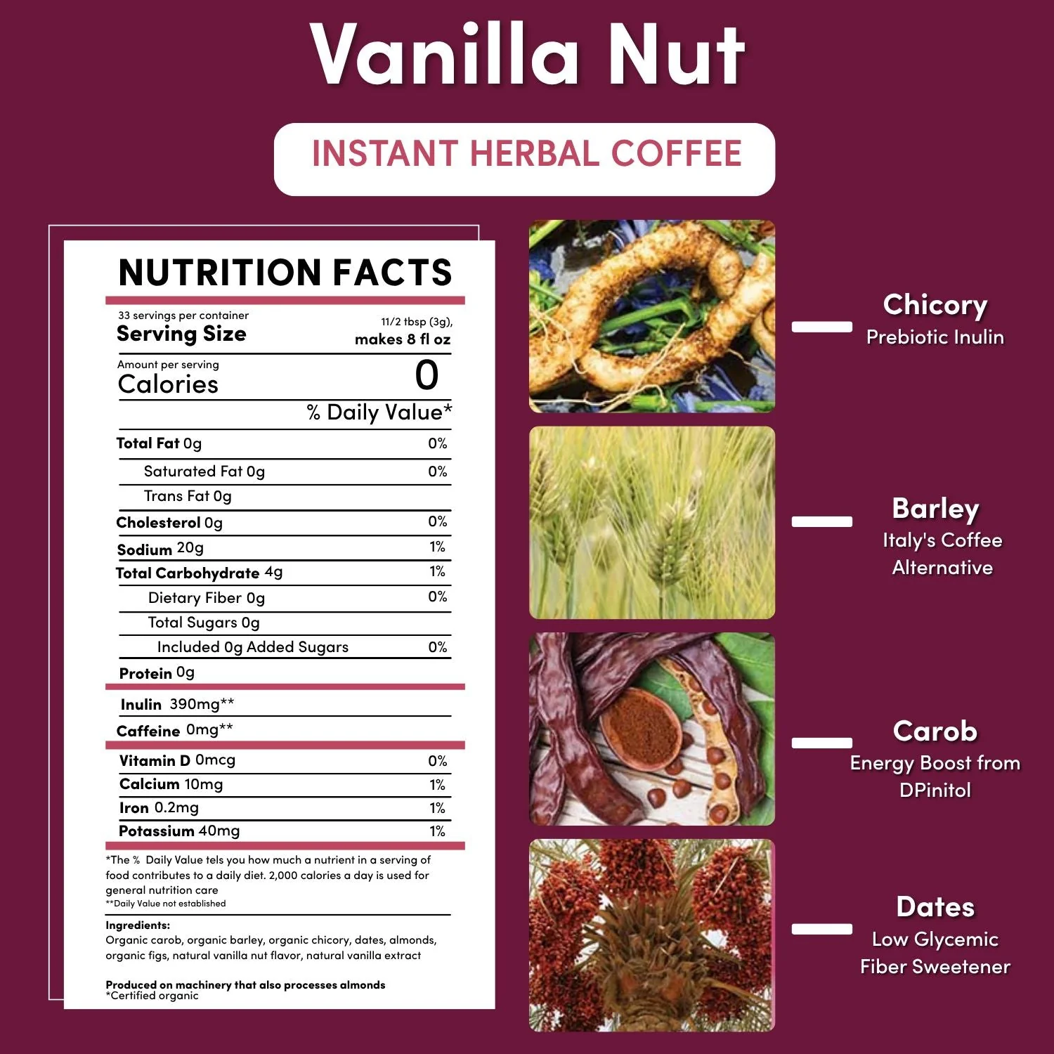 Instant Vanilla Nut Herbal Coffee - Image 5