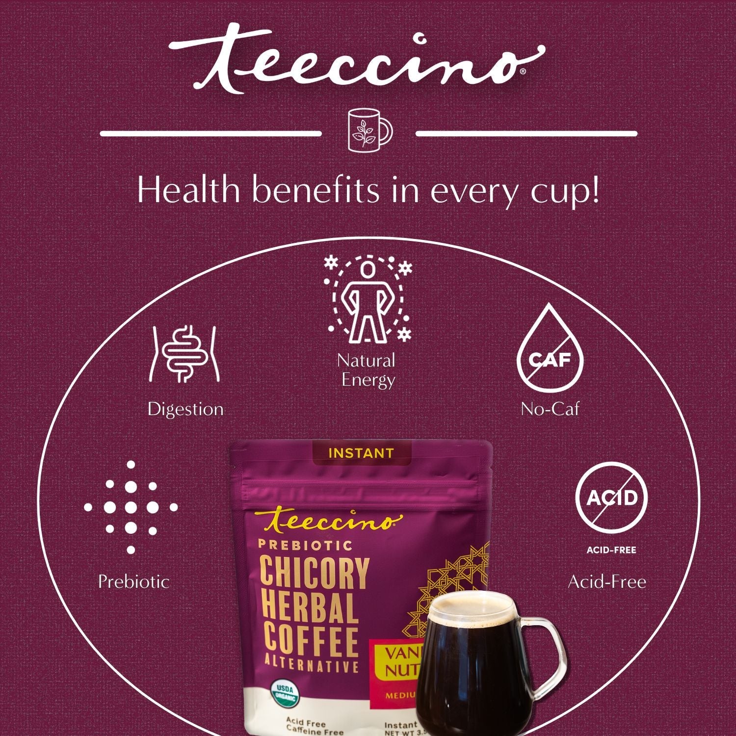 Instant Vanilla Nut Herbal Coffee - Image 6