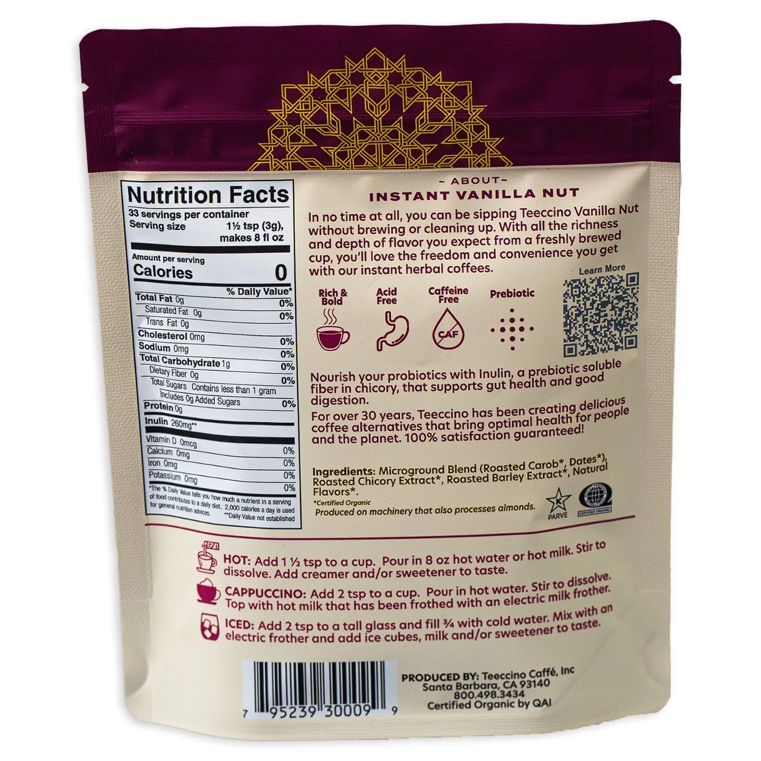 Instant Vanilla Nut Herbal Coffee - Image 8