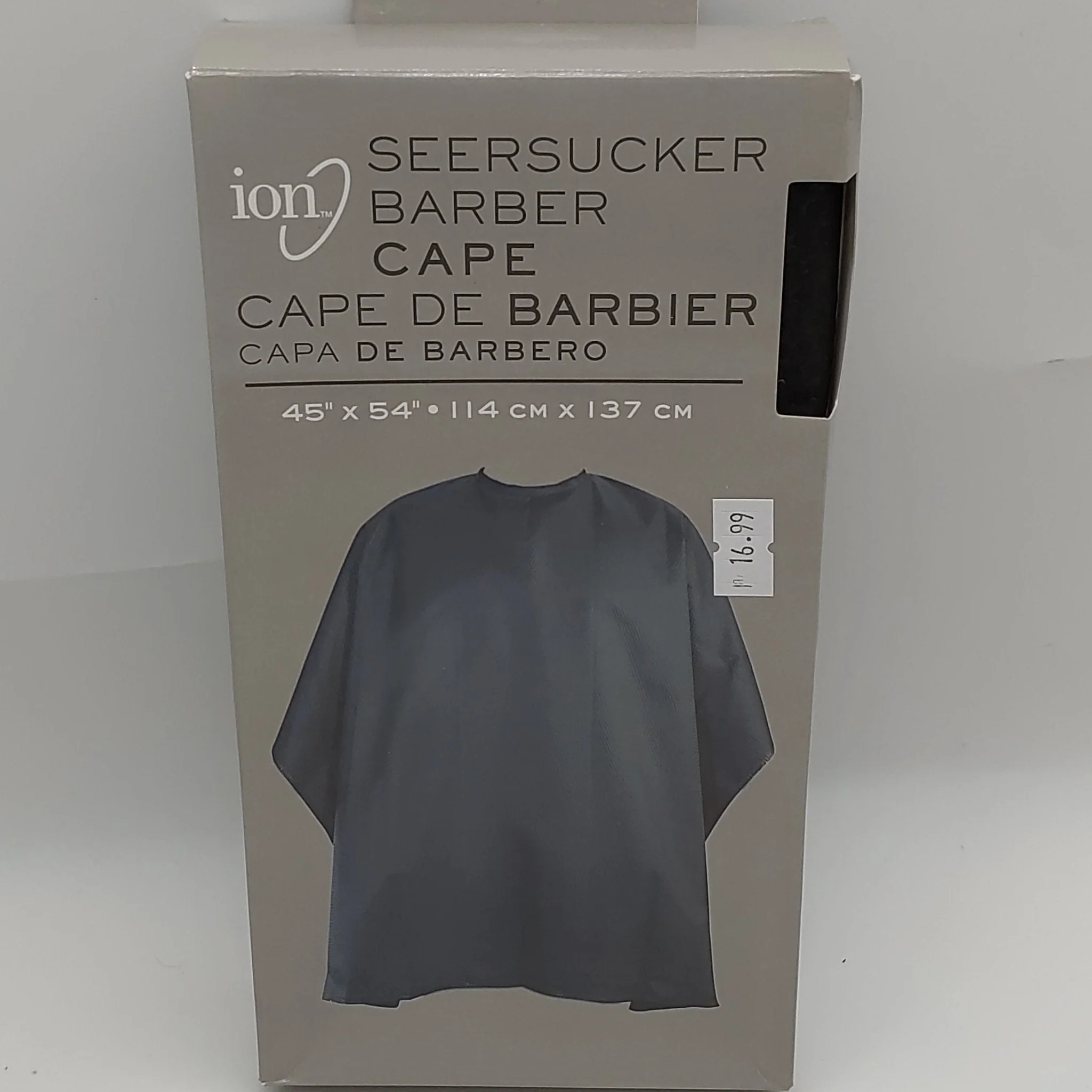 Ion Seersucker Barber Cape 45" x 54" / 14 cm x 137 cm Color Black