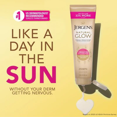 Jergens Natural Glow Daily Moisturizer + Self Tanner Fair to Medium 10 fl oz - New - Image 3
