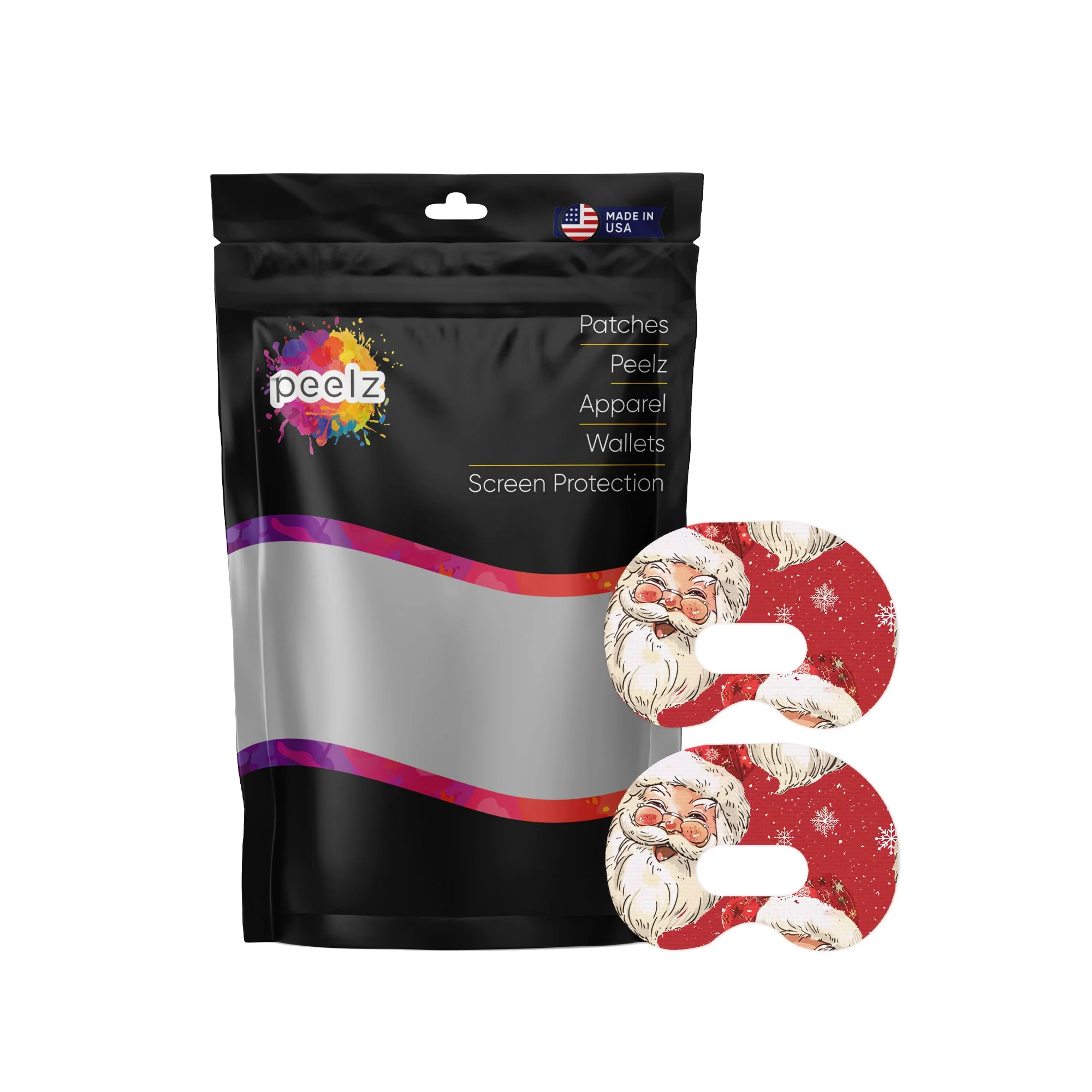Jolly Old Saint Nick Medtronic Guardian Connect Patch Tape - Pump Peelz - Image 3
